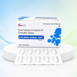 Tab. Coral Calcium Equivalent to Calcium 500 mg and Vitamin D3 400 Chewable.