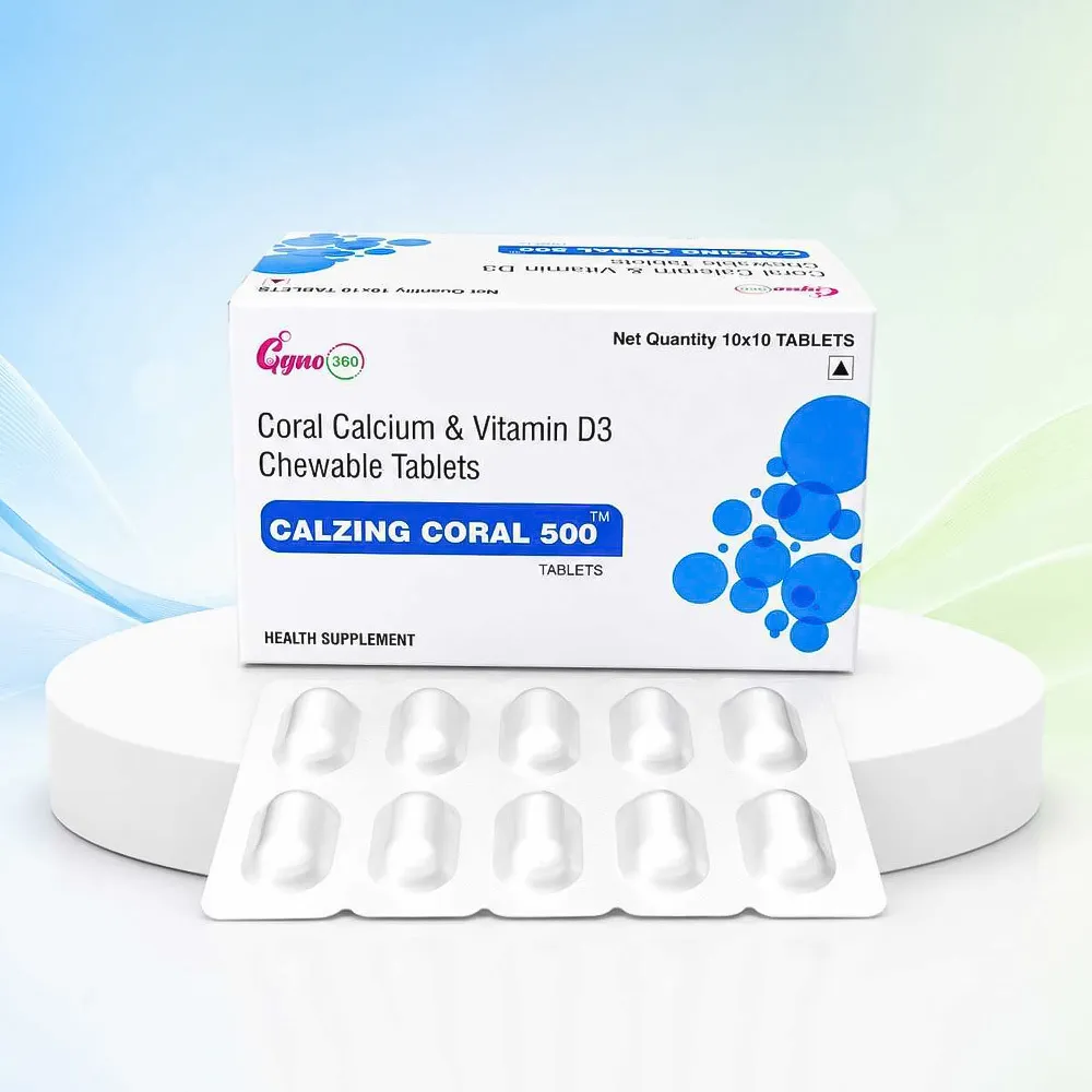 Tab. Coral Calcium Equivalent to Calcium 500 mg and Vitamin D3 400 Chewable.